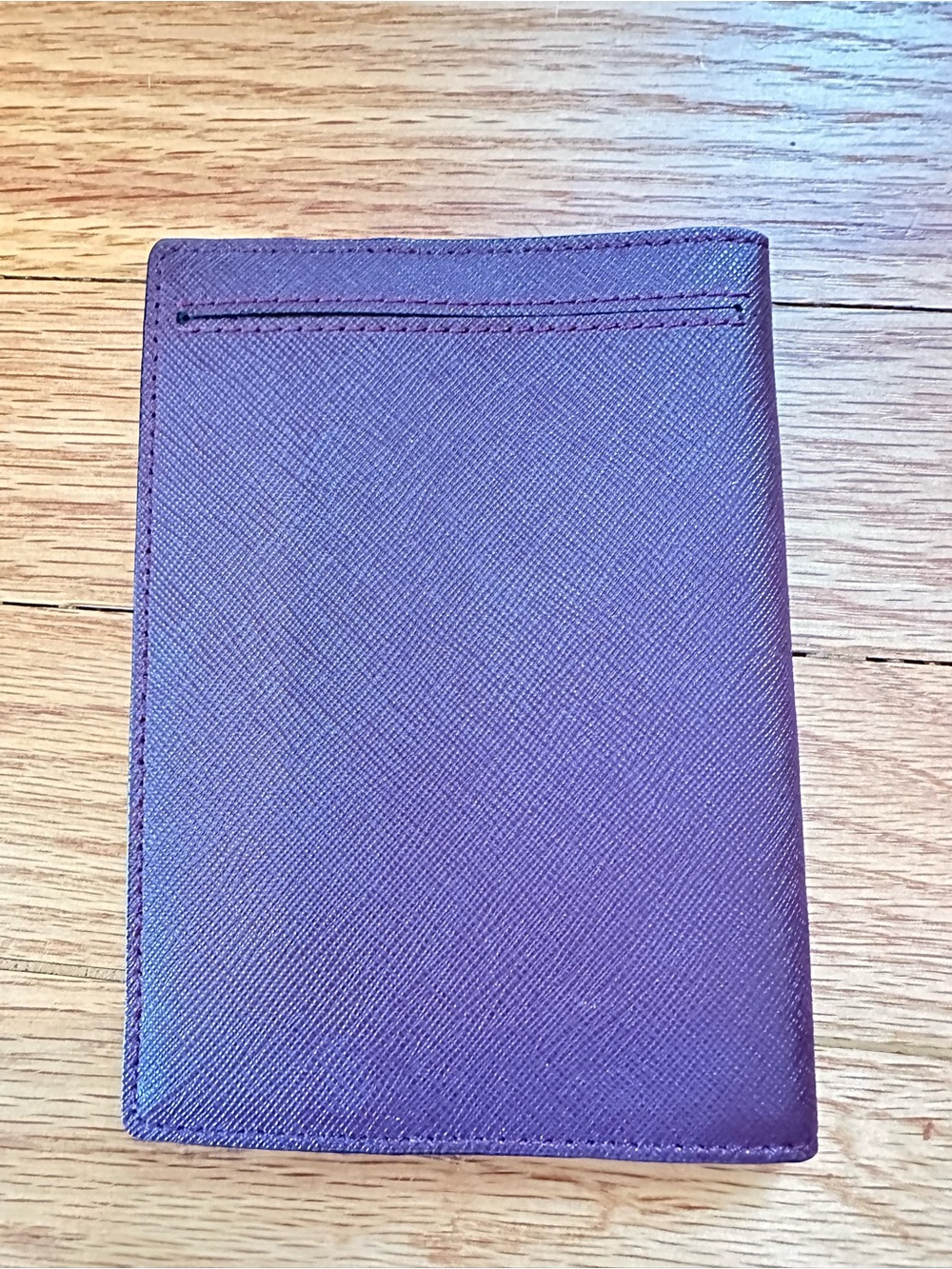 Kate Spade Purple Burgundy Leather Passport Holder Travel Case - Picture 6 of 7